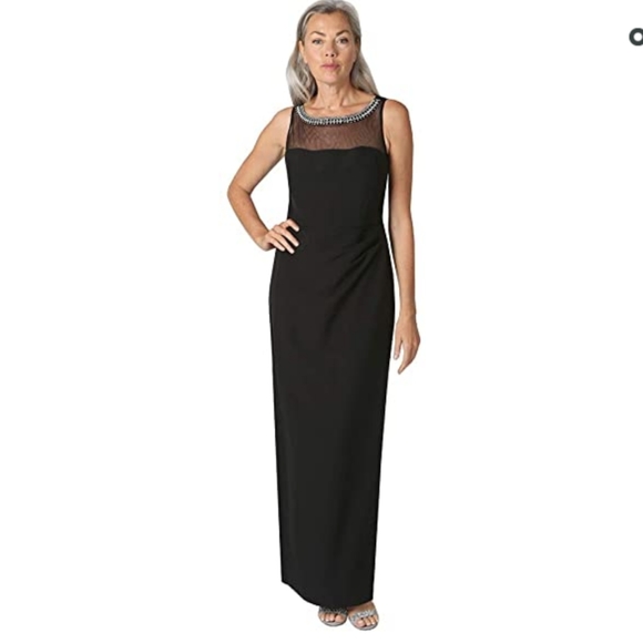 MARINA Dresses & Skirts - $311 MARINA JEWELED NECKLINE GOWN ILLUSION 12